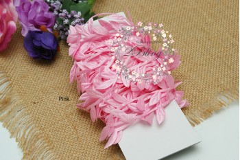 Leaf garland trim, Pink - 1 meter